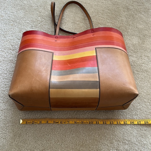 Tory Burch Multi color Watercolor Leather Tote - Picture 6 of 9